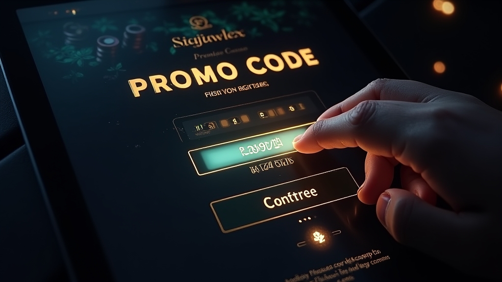 Casino sign-up form highlighting where to enter a bonus code